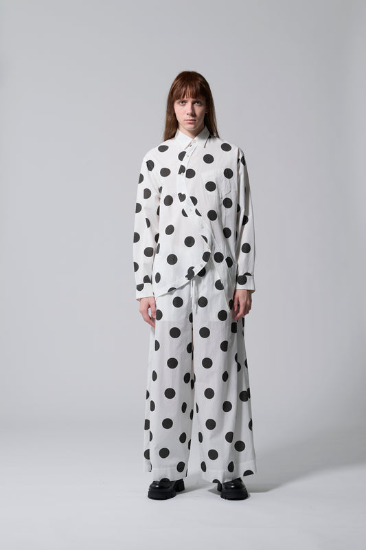 φ2inch Asymmetrical Round Shape Print Shirt