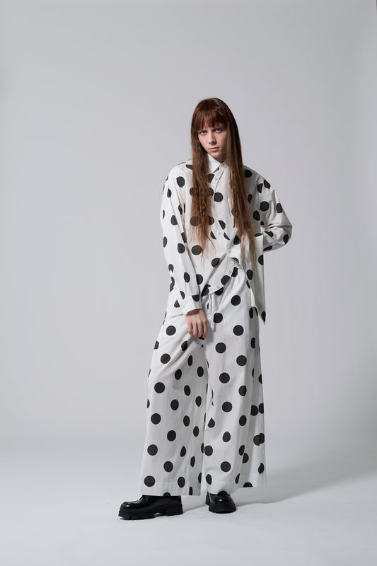 φ2inch dot Side Tuck'' Hakama '' Pants WHITE