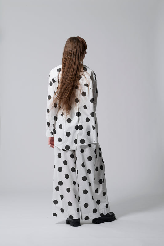 φ2inch dot Side Tuck'' Hakama '' Pants WHITE