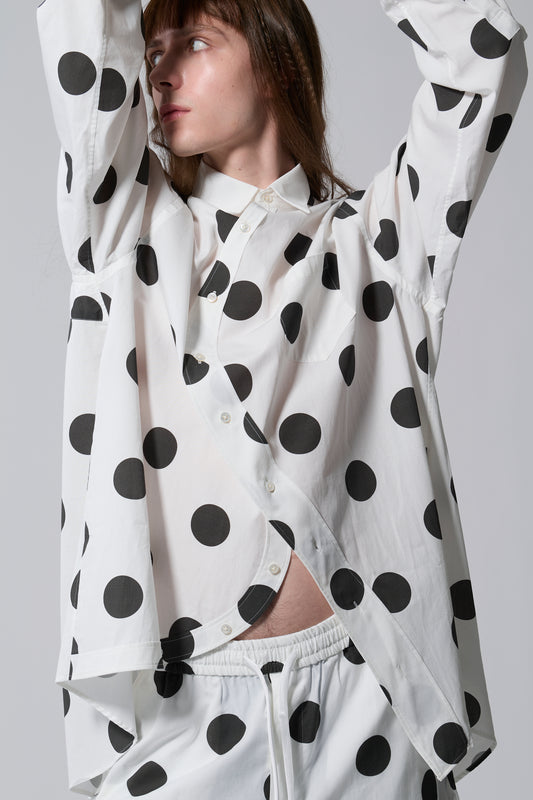 φ2inch Asymmetrical Round Shape Print Shirt