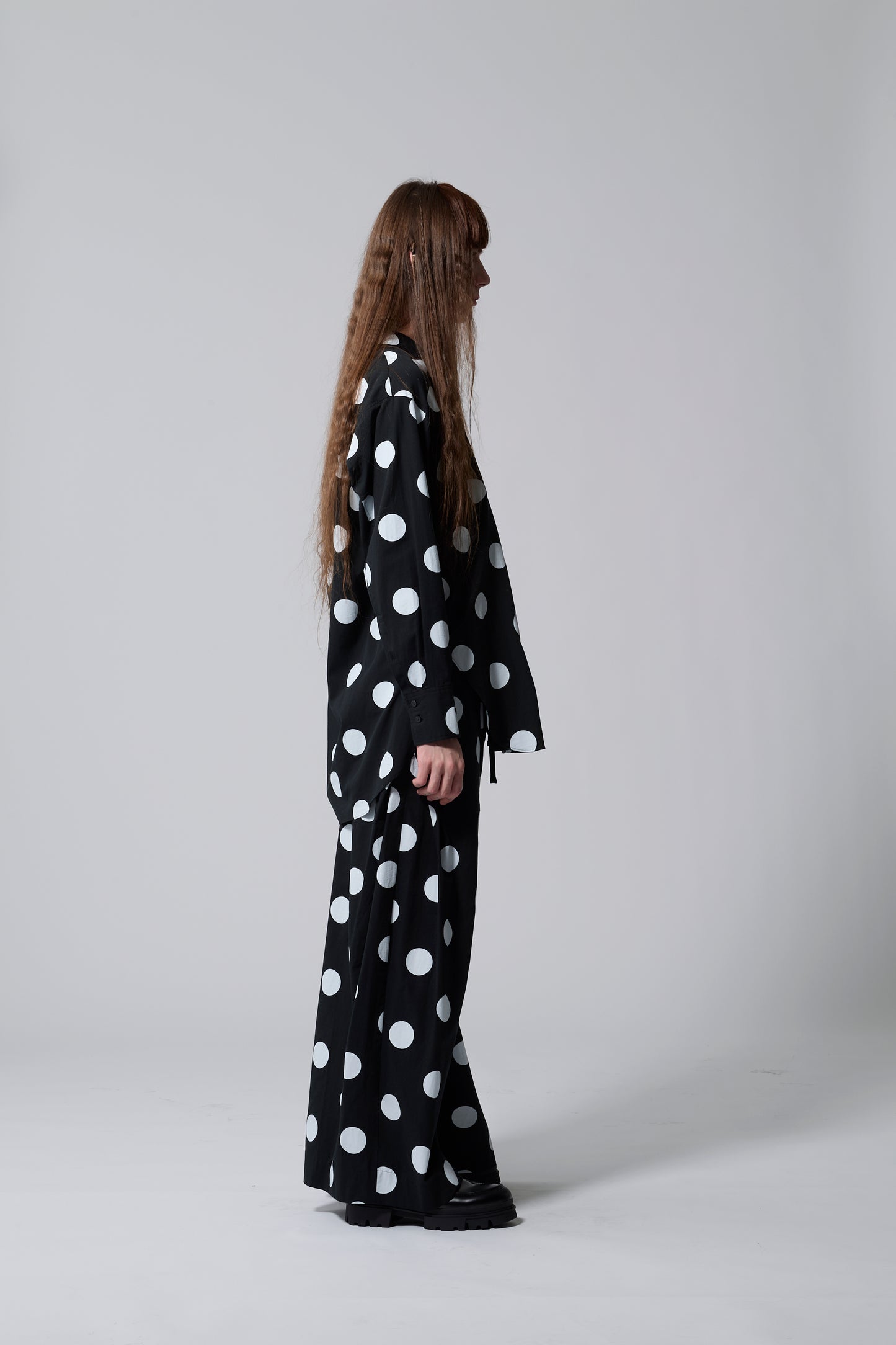 φ2inch dot Side Tuck'' Hakama '' Pants BLACK