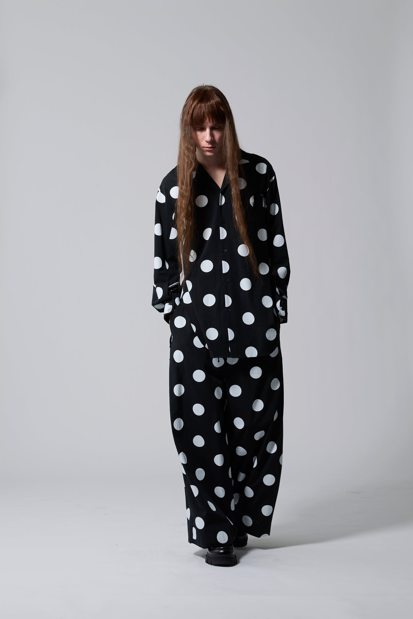 φ2inch dot Side Tuck'' Hakama '' Pants BLACK