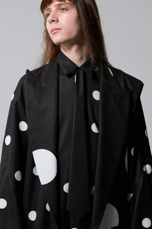 φ5inch dot Print Half Jacket BLACK