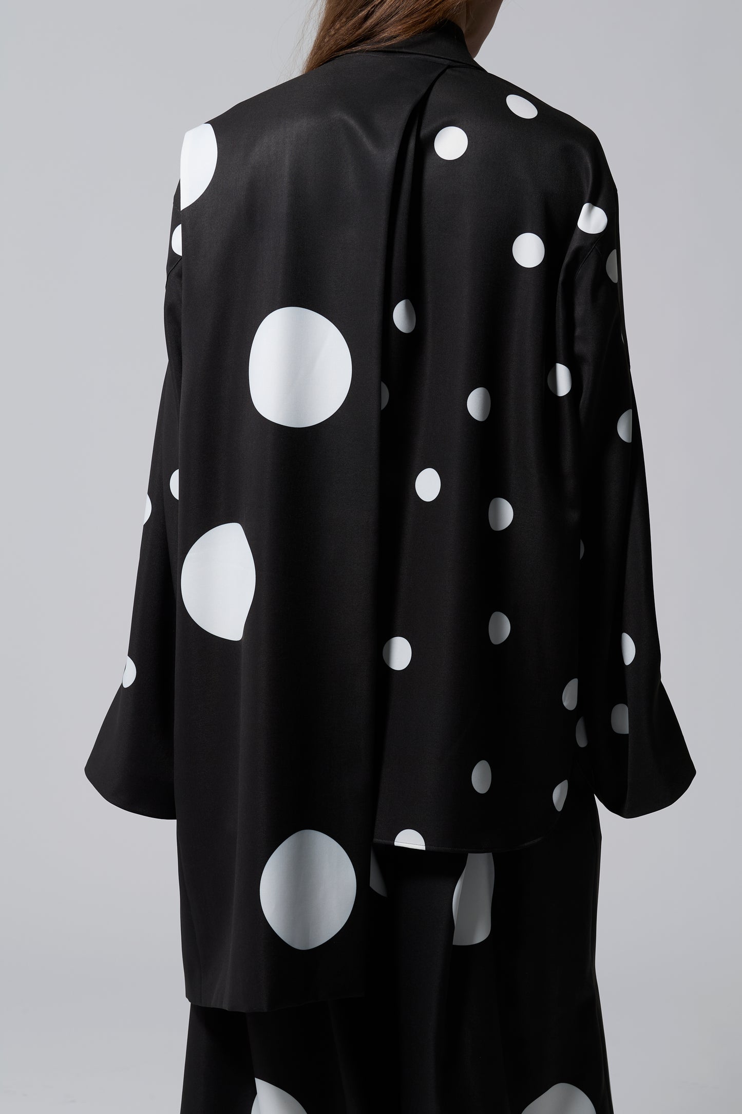 φ5inch dot Print Half Jacket BLACK