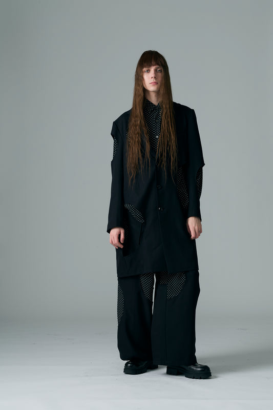 Hole Cut-Out Layered Pants