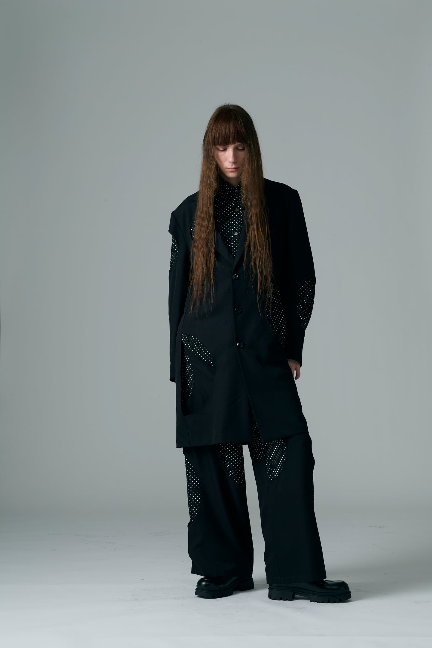 Dot Hole Cut-Out Design Jacket
