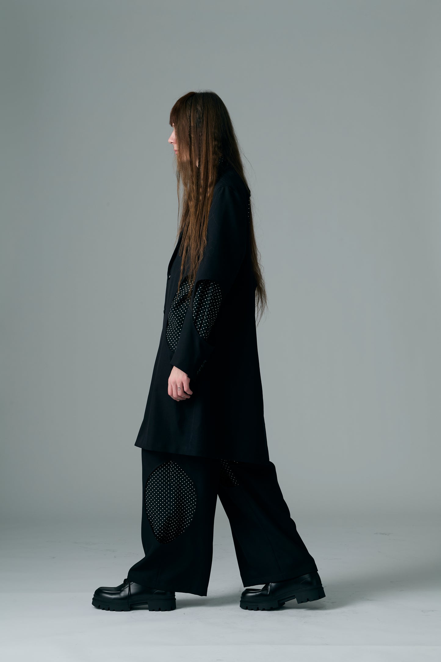 Hole Cut-Out Layered Pants