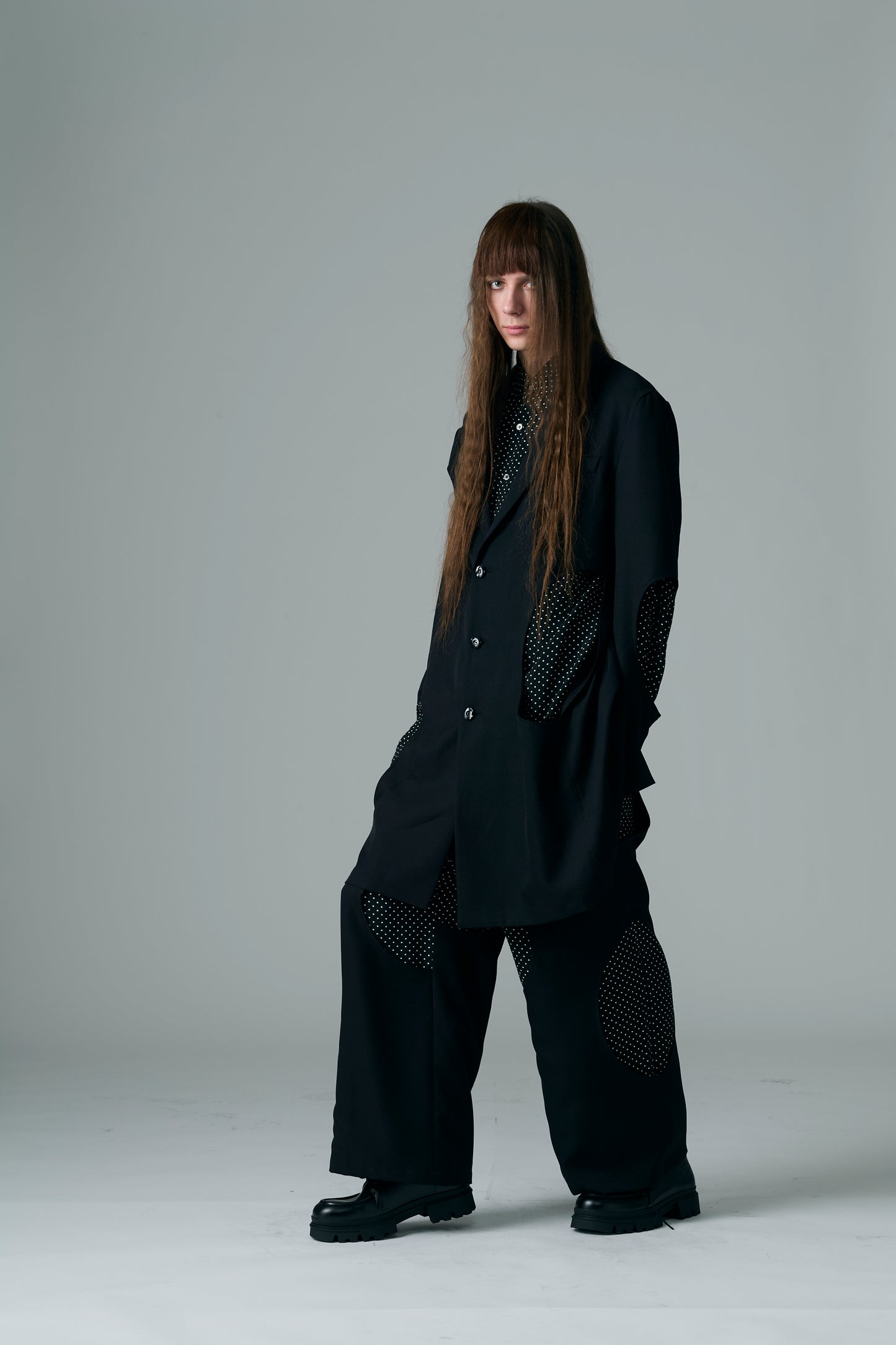 Hole Cut-Out Layered Pants