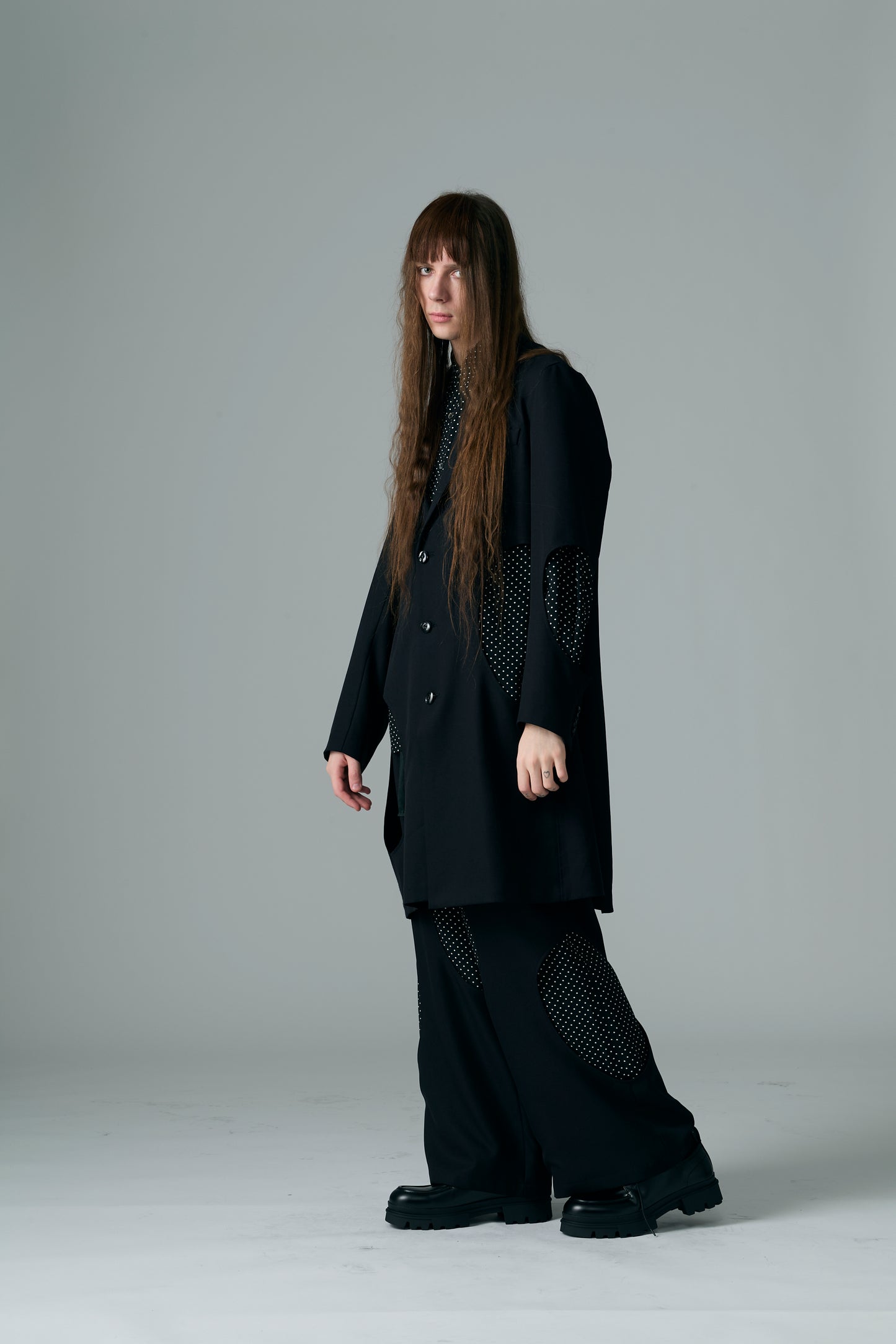 Hole Cut-Out Layered Pants