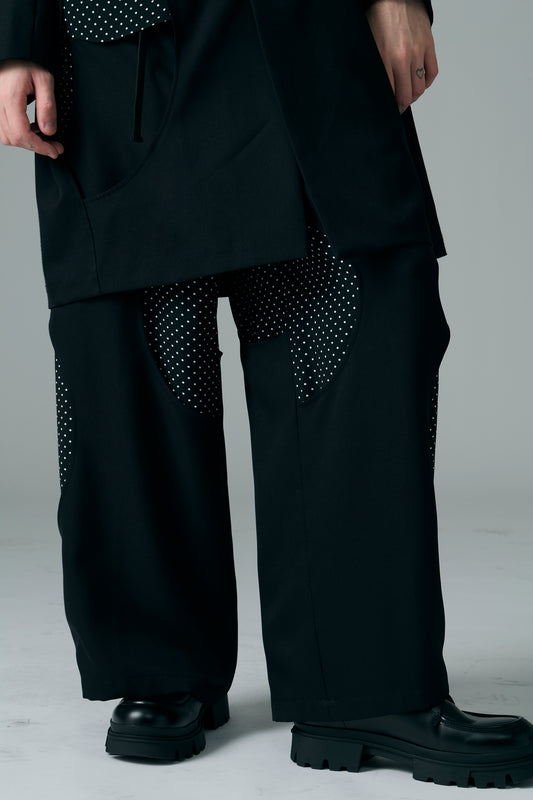 Hole Cut-Out Layered Pants