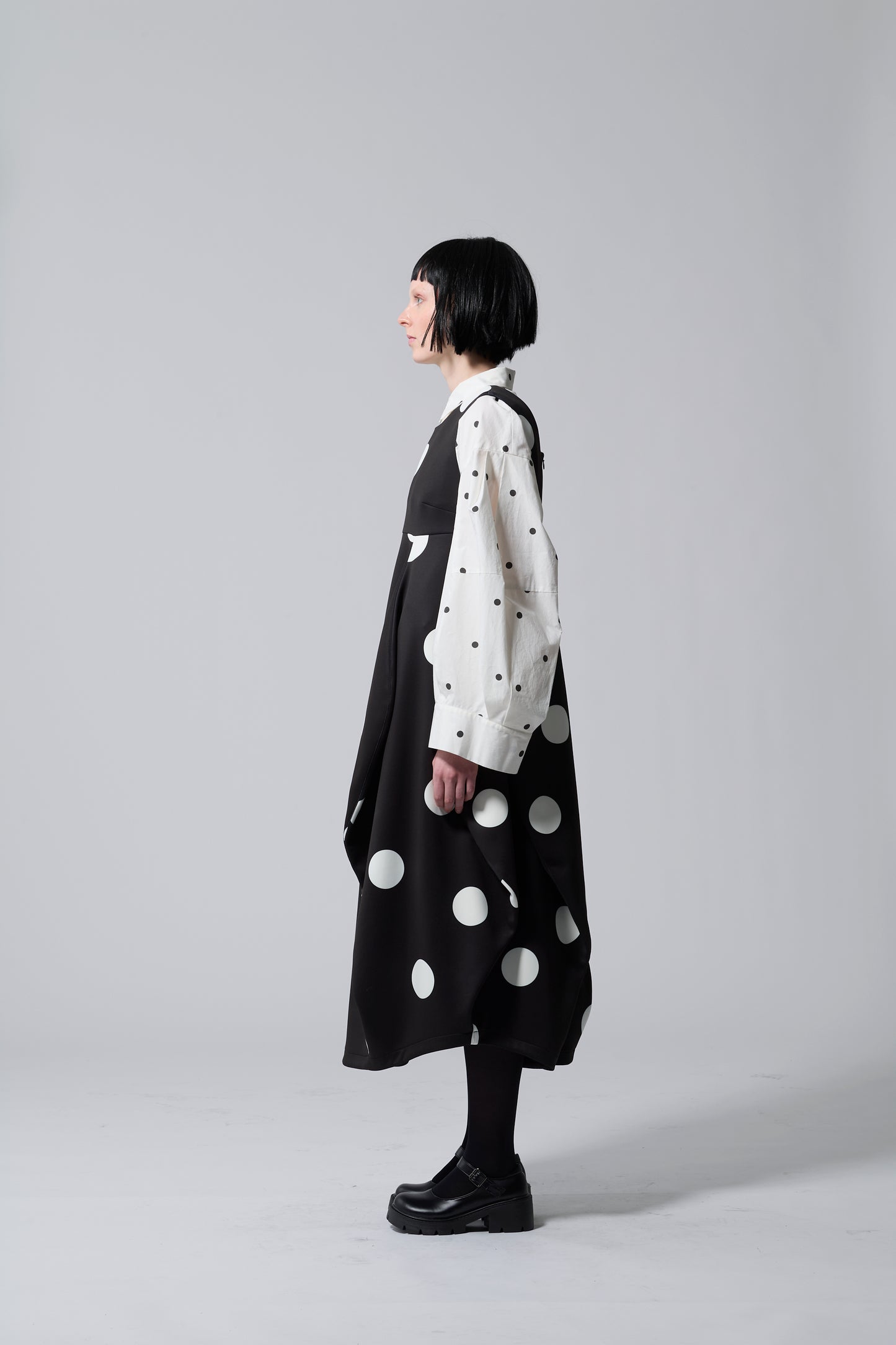 φ10inch dot 3D Skirt Design Dress BLACK