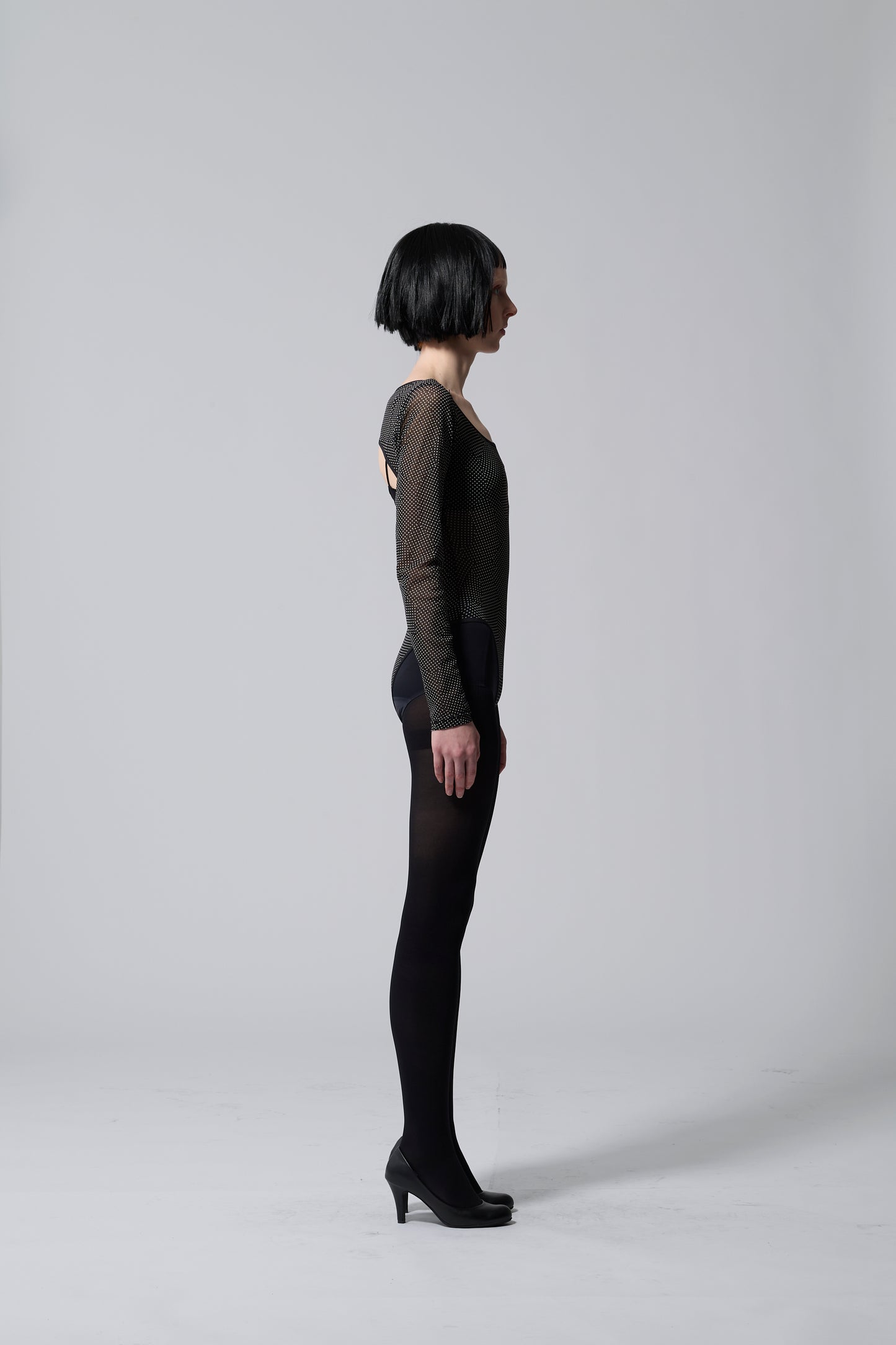 Sheer Dot Bodysuit BLACK