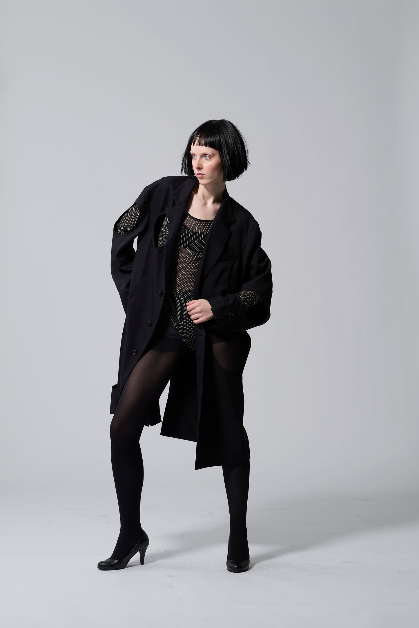 Dot Hole Cut-Out Design Jacket