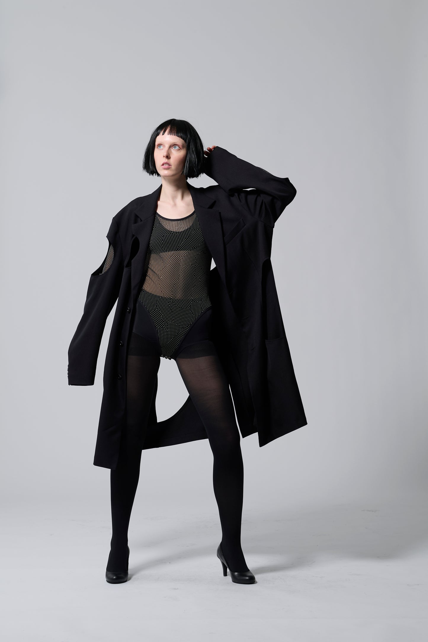 Sheer Dot Bodysuit BLACK