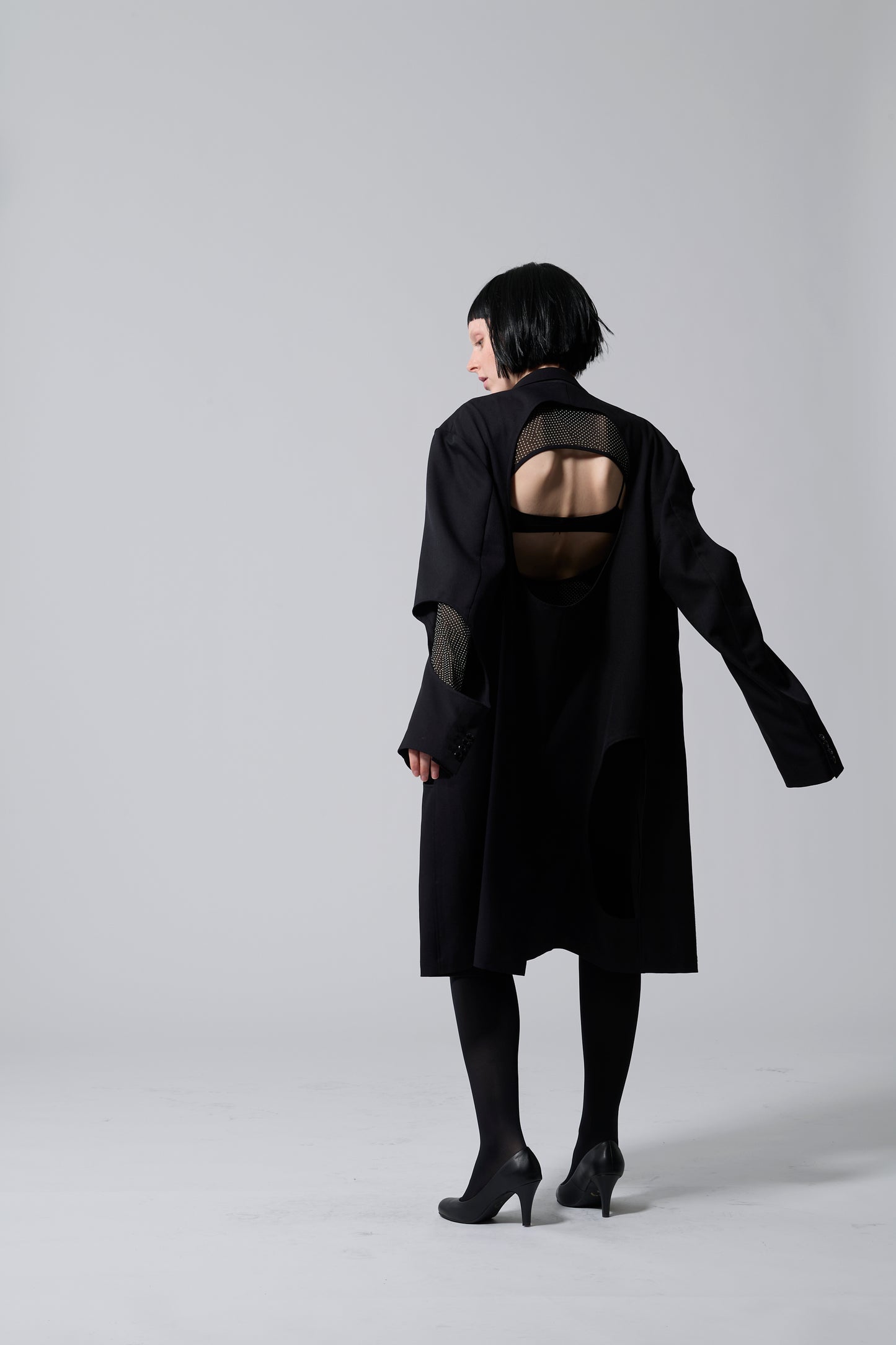 Dot Hole Cut-Out Design Jacket