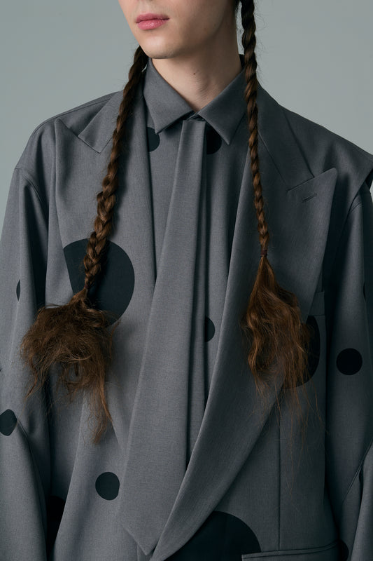 φ5inch dot Print Half Jacket GRAY