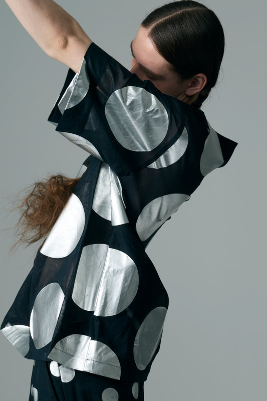 φ6inch dot Foil Print Tee BLACK