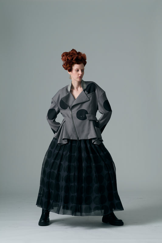 φ3.5inch dot Sheer Voluminous Gathered Skirt