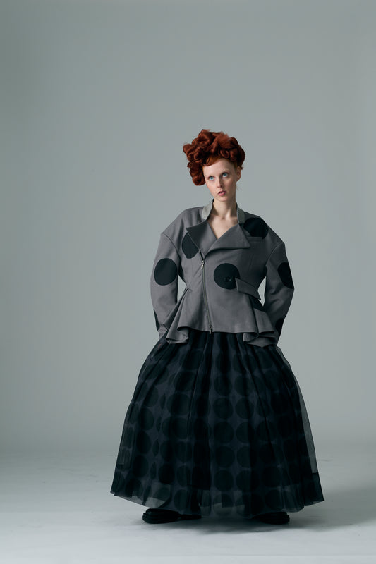 φ3.5inch dot Sheer Voluminous Gathered Skirt