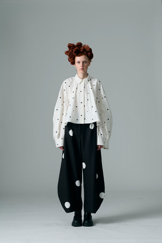 φ2.5inch dot Cucumber-like Silhouette Pants BLACK