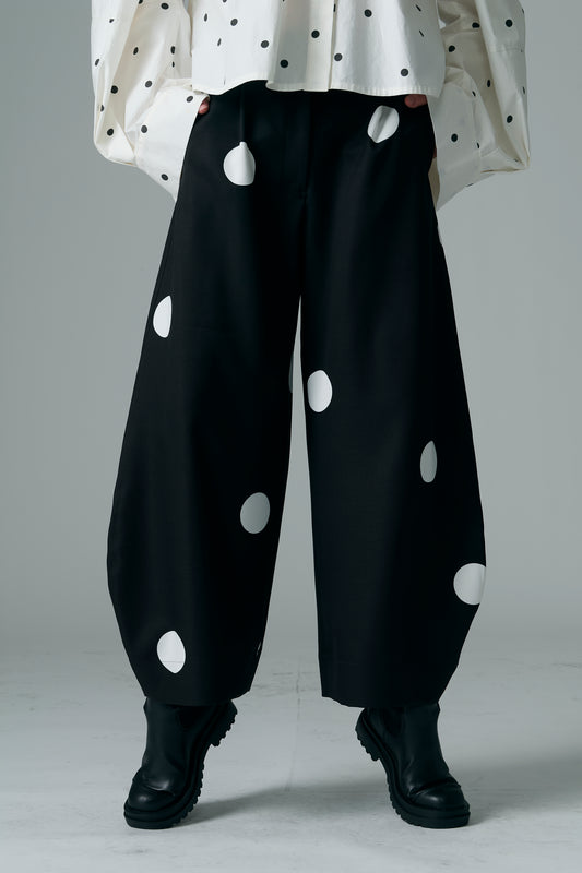 φ2.5inch dot Cucumber-like Silhouette Pants BLACK