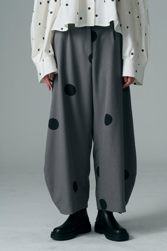 φ2.5inch dot Cucumber-like Silhouette Pants GRAY