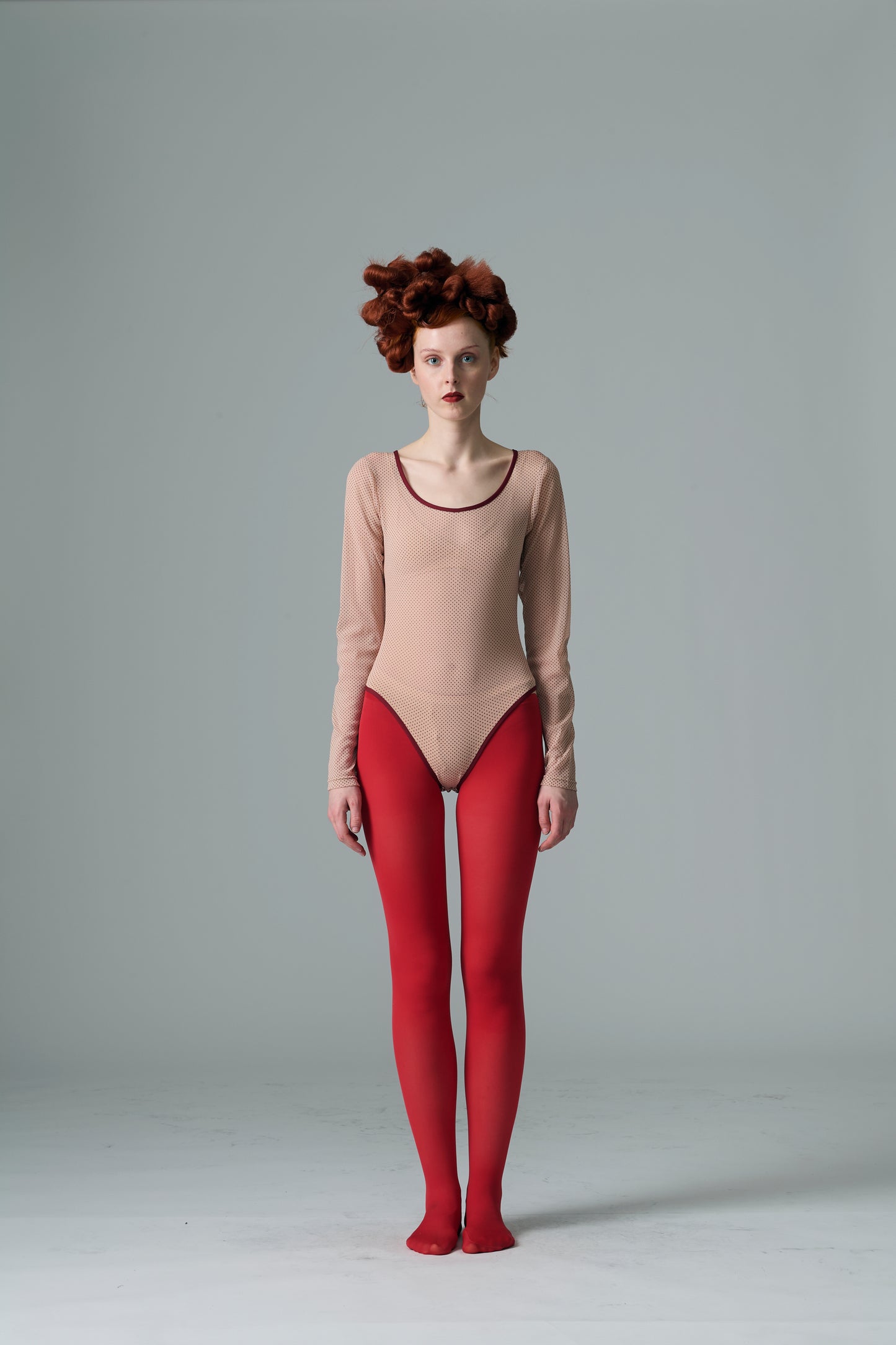 Sheer Dot Bodysuit BEIGE