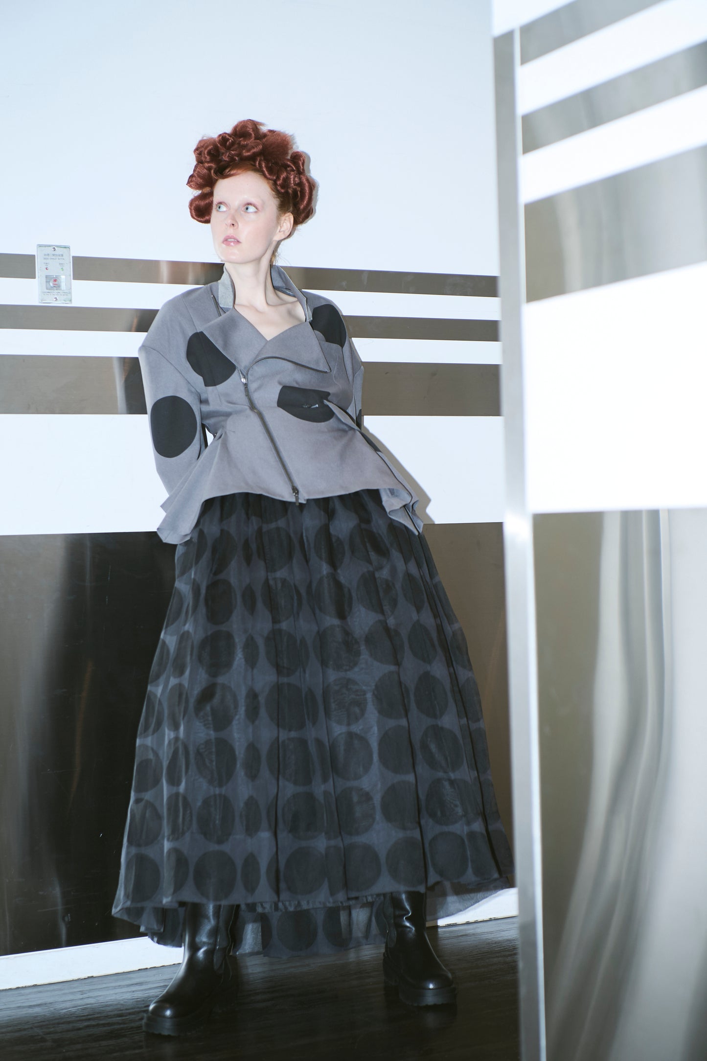 φ3.5inch dot Sheer Voluminous Gathered Skirt