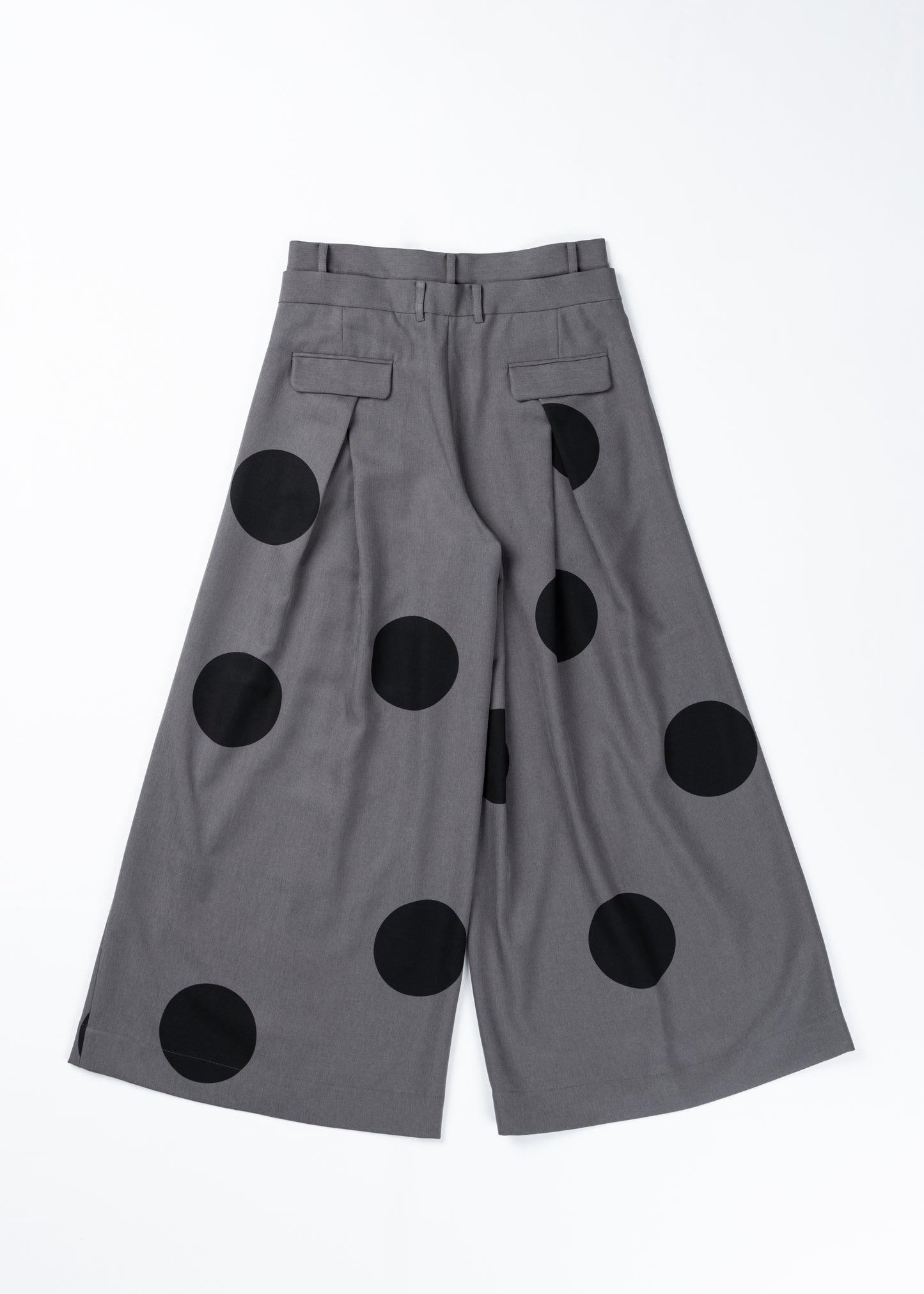 φ5inch dot Double Waist Wide Pants GRAY