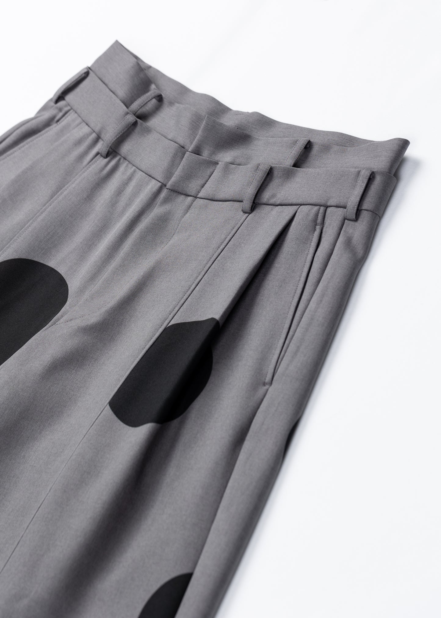 φ5inch dot Double Waist Wide Pants GRAY