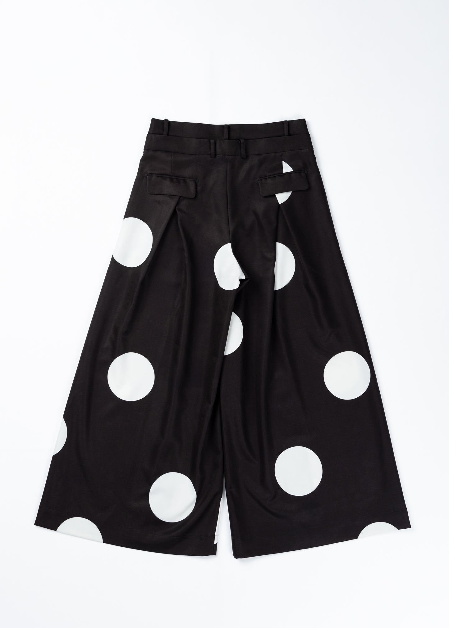 φ5inch dot Double Waist Wide Pants BLACK