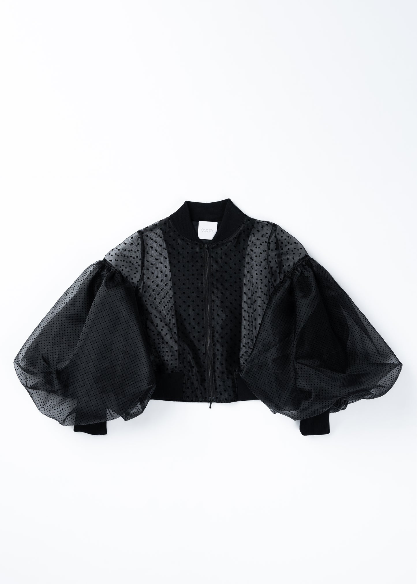 Big Sleeve Flock Dot Print Blouson