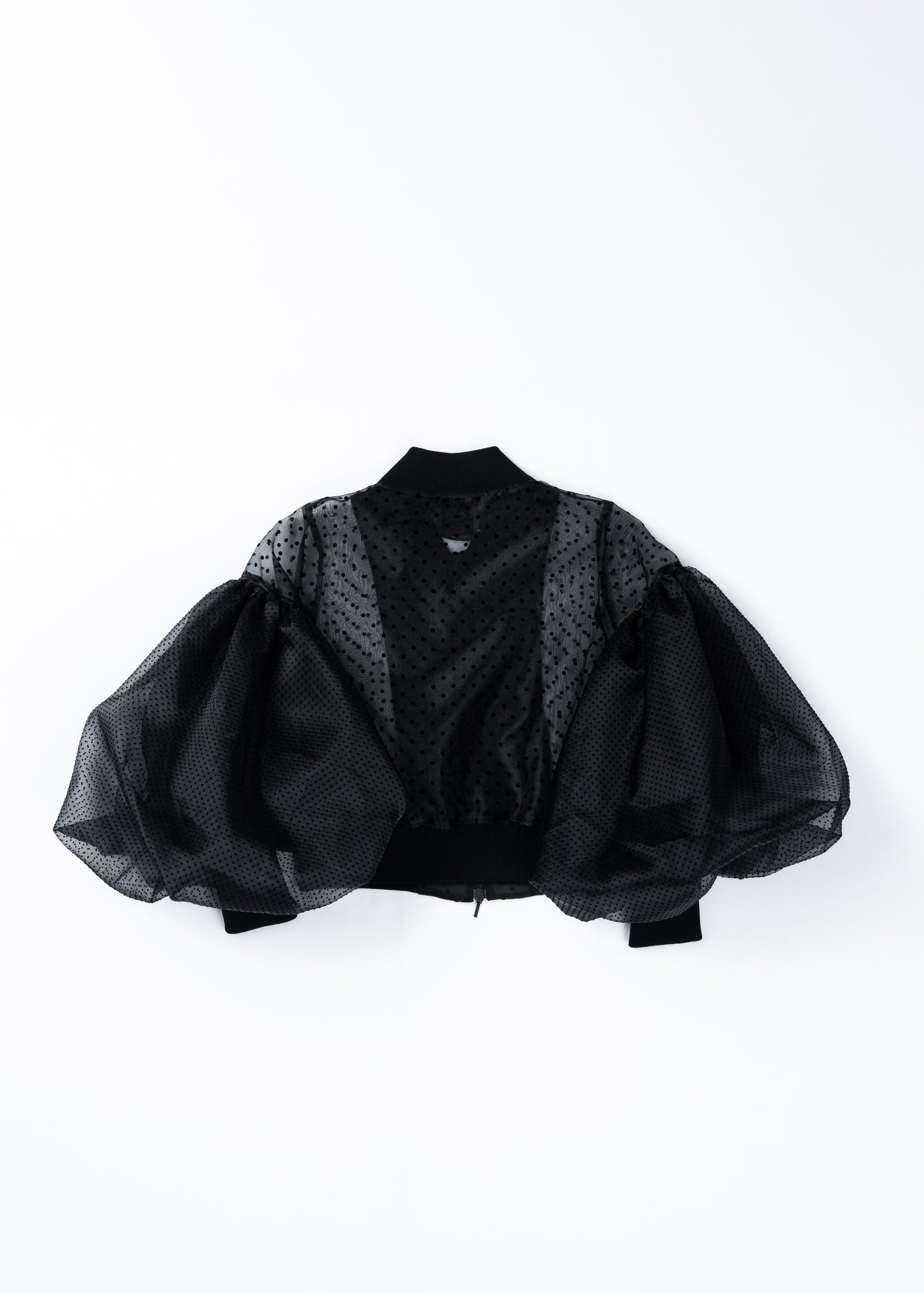 Big Sleeve Flock Dot Print Blouson