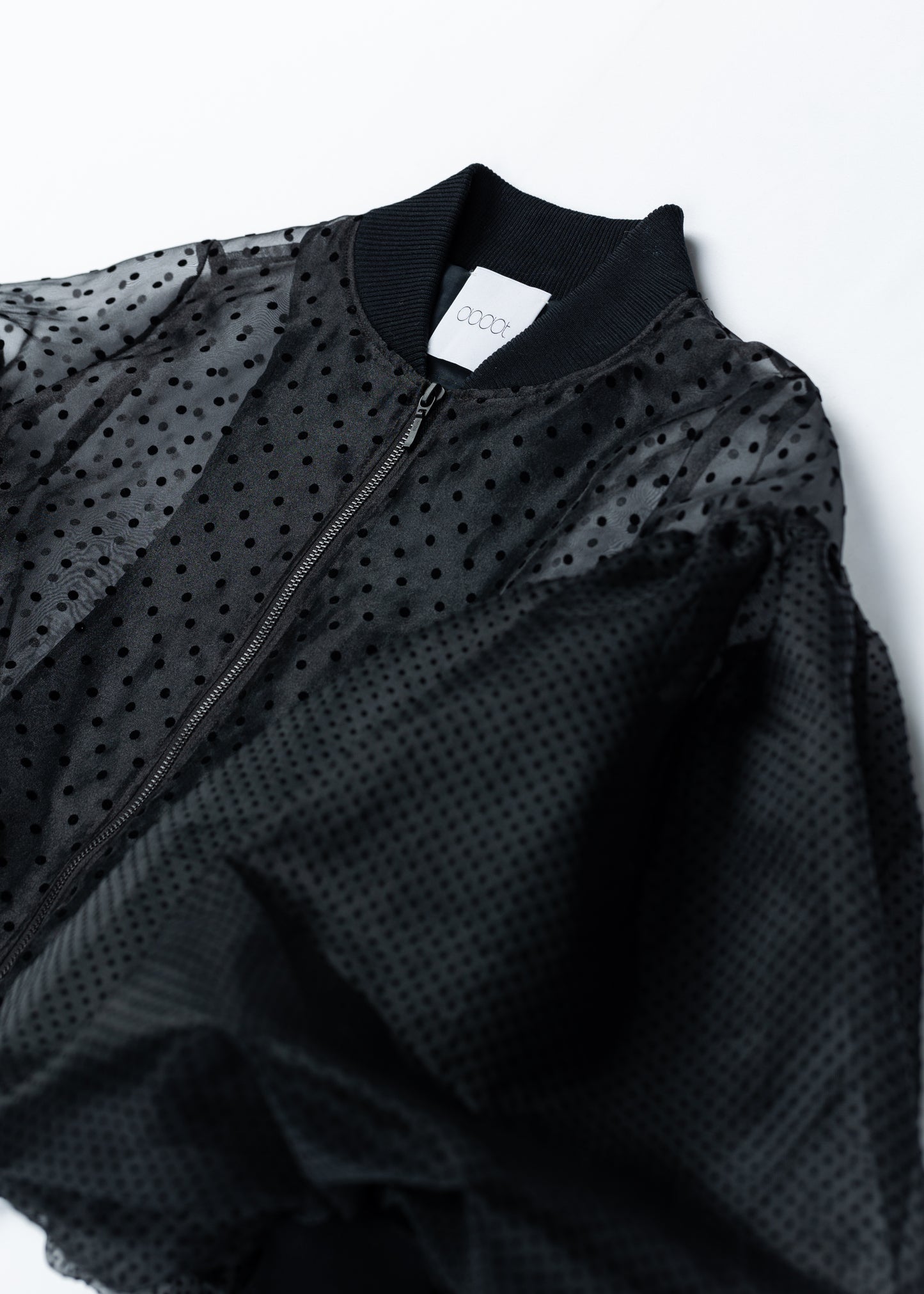 Big Sleeve Flock Dot Print Blouson