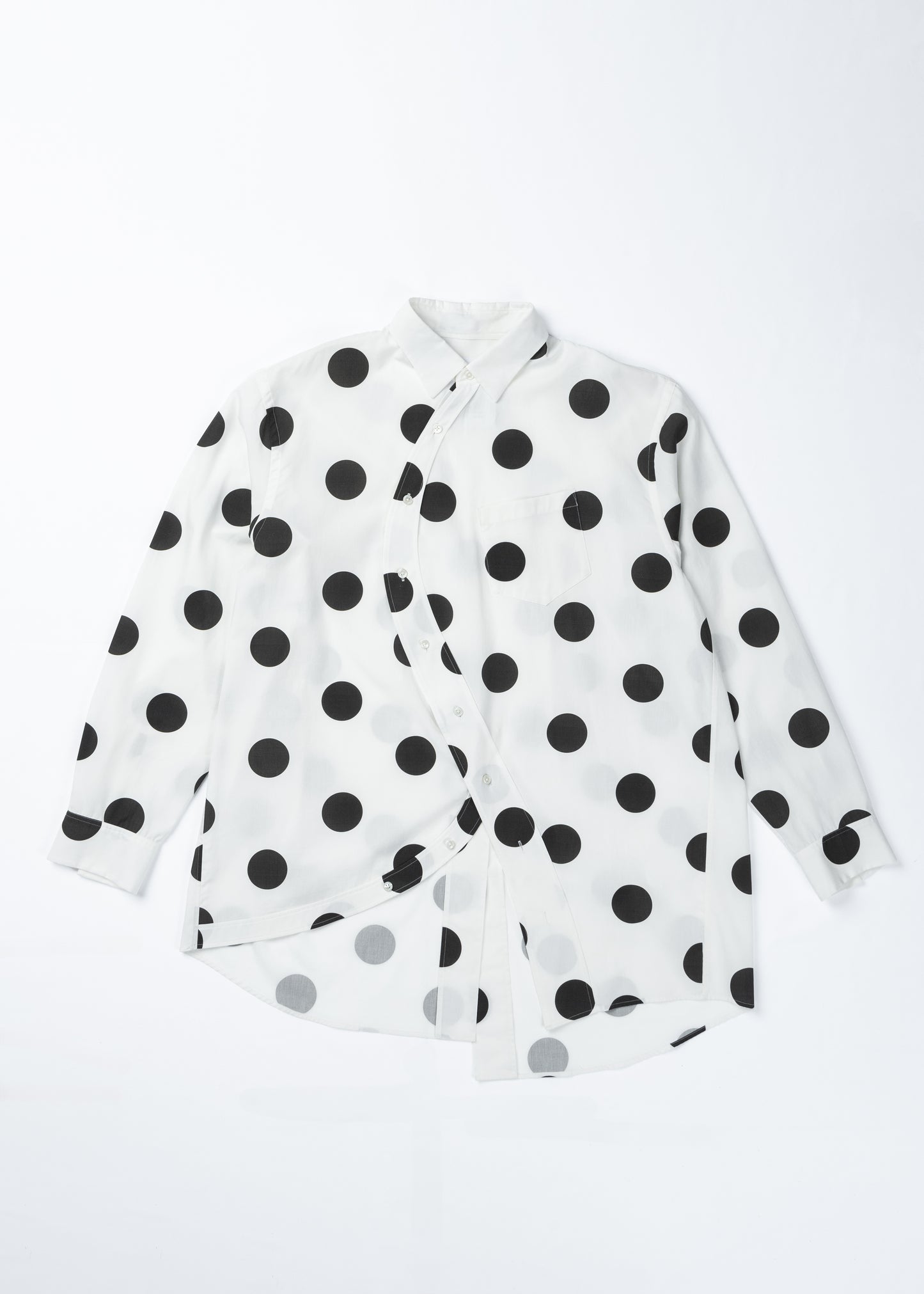 φ2inch Asymmetrical Round Shape Print Shirt