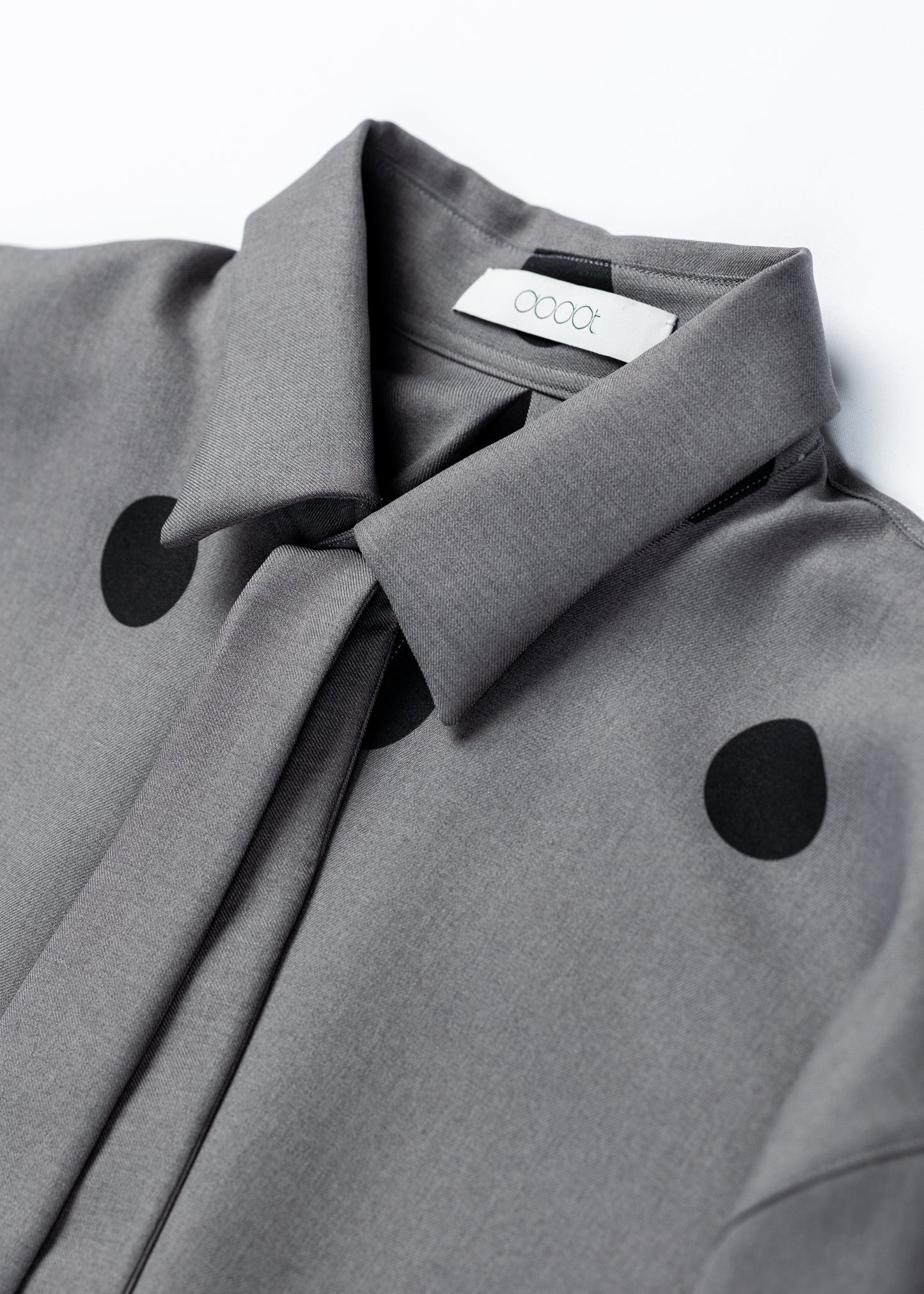 φ1.4inch dot Tie-Detail Sleeve Tuck Flare Volume Shirt GRAY