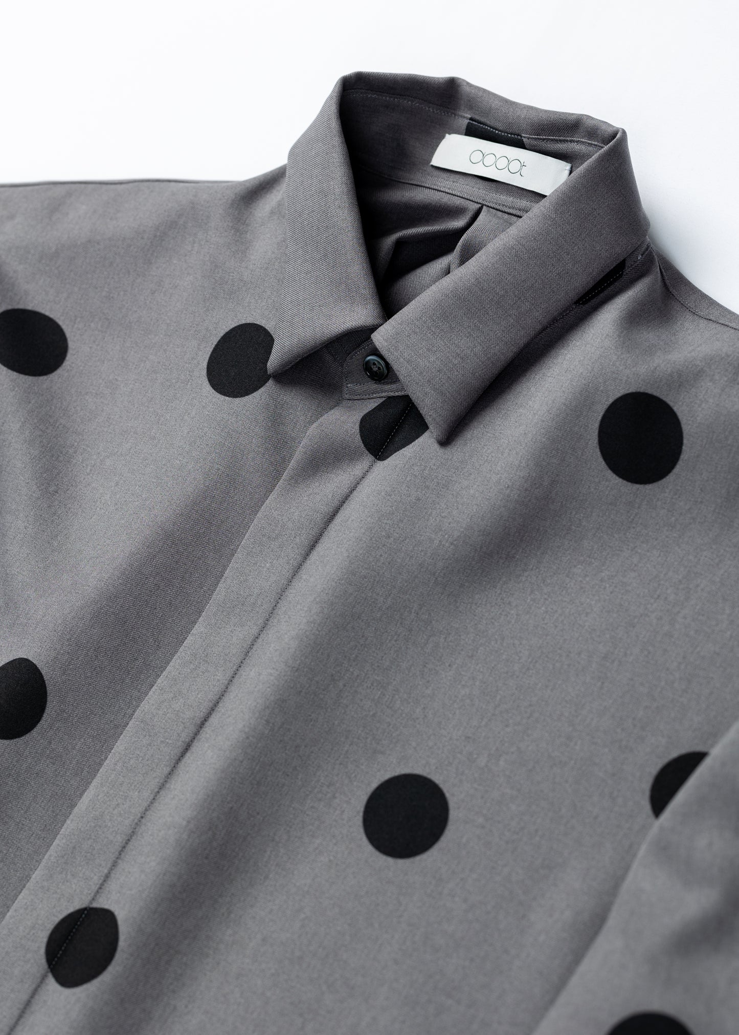 φ1.4inch dot Tie-Detail Sleeve Tuck Flare Volume Shirt GRAY