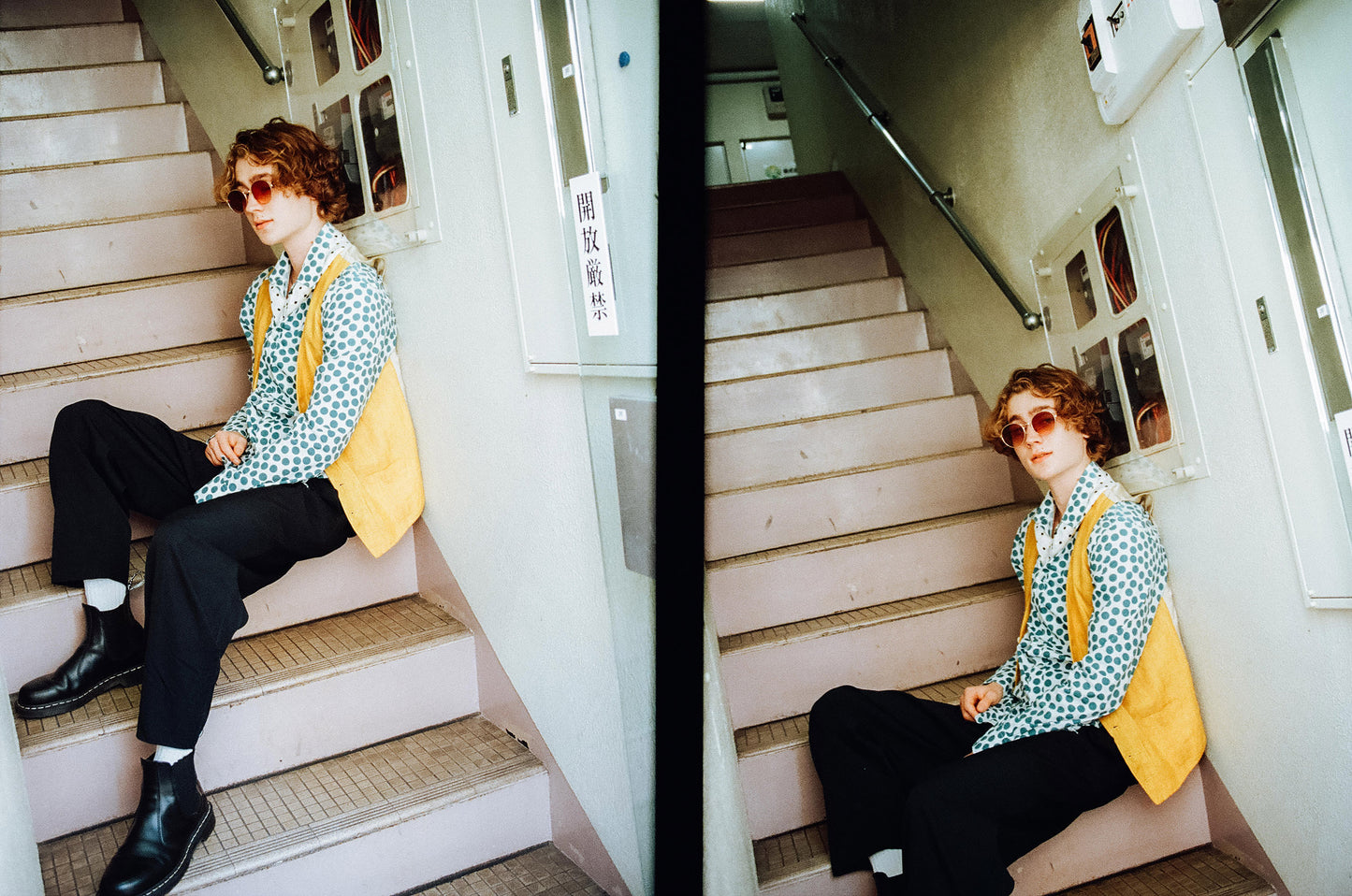 Polka dots long sleeves shirt