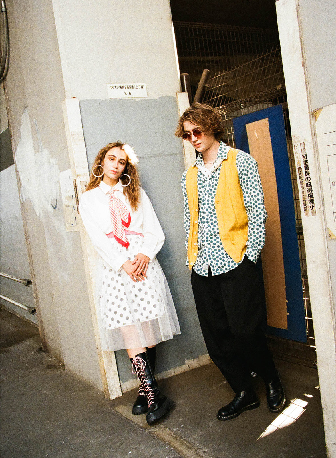 Polka dots long sleeves shirt
