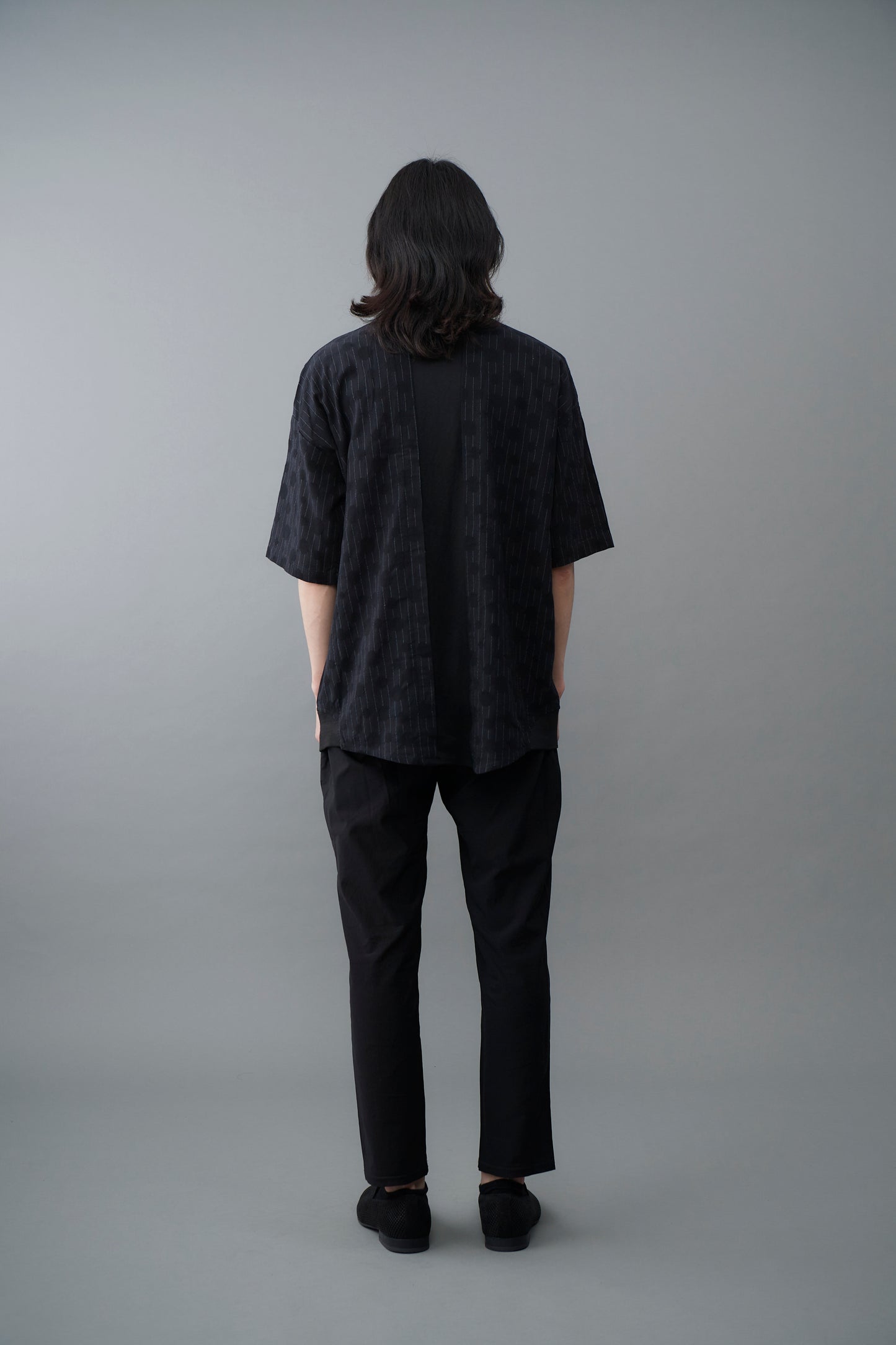 Polka-dot dobby stripe shirt