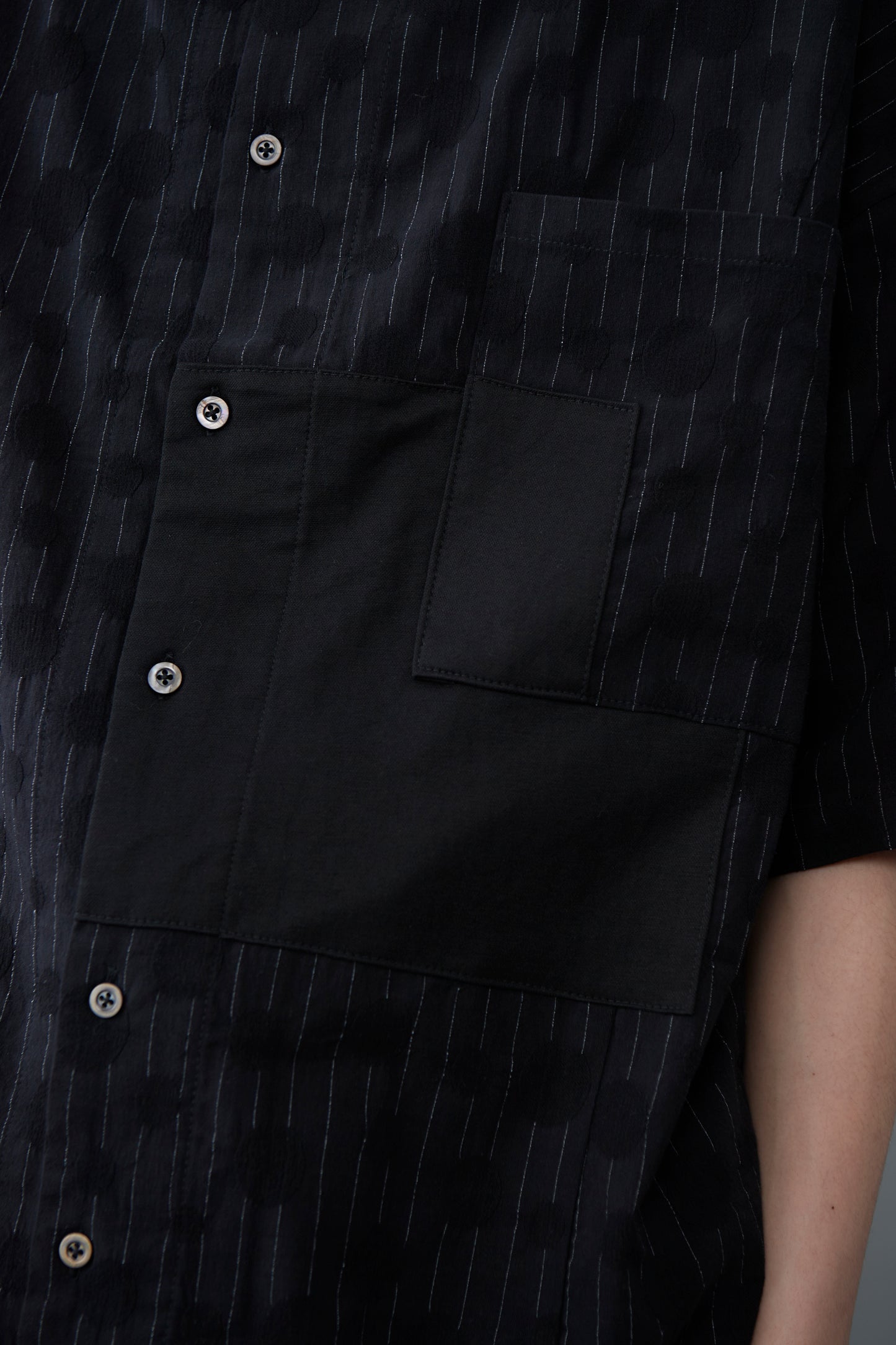 Polka-dot dobby stripe shirt