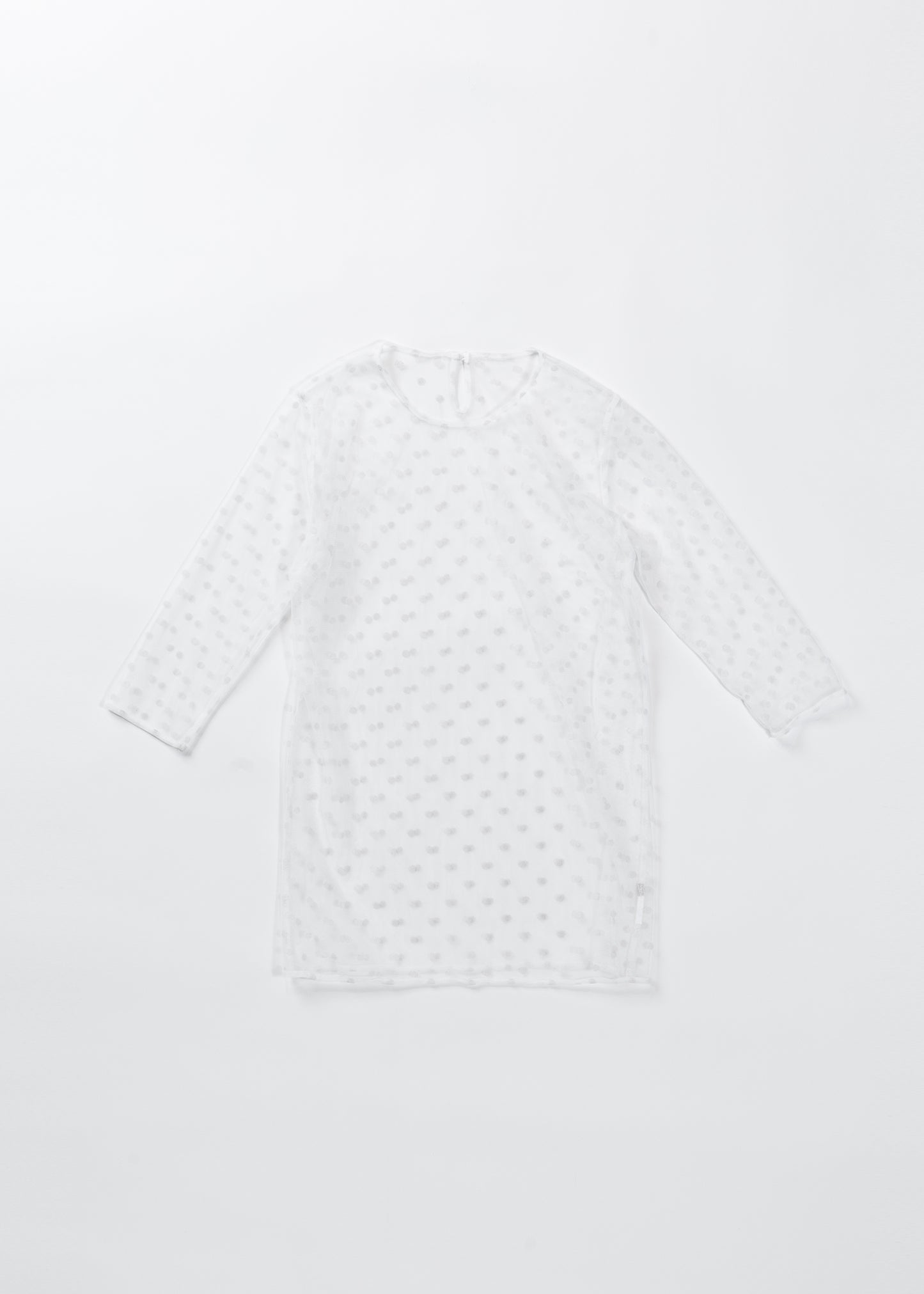 Sheer dots long sleeves tops