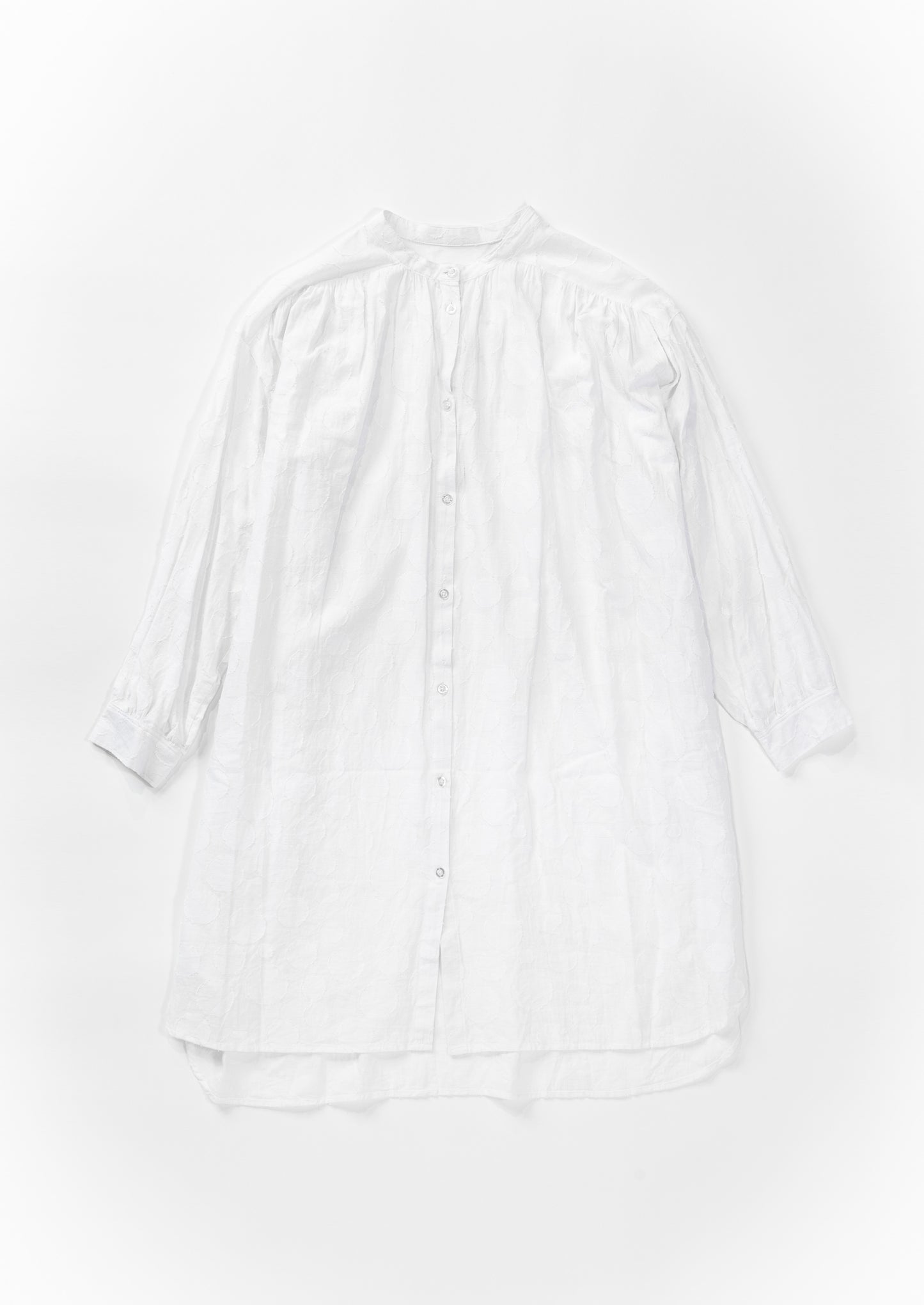 Semi sheer dots patterned long blouse