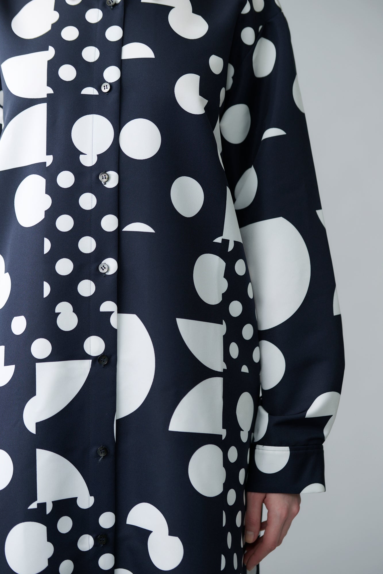 Geometric dot shirt dress