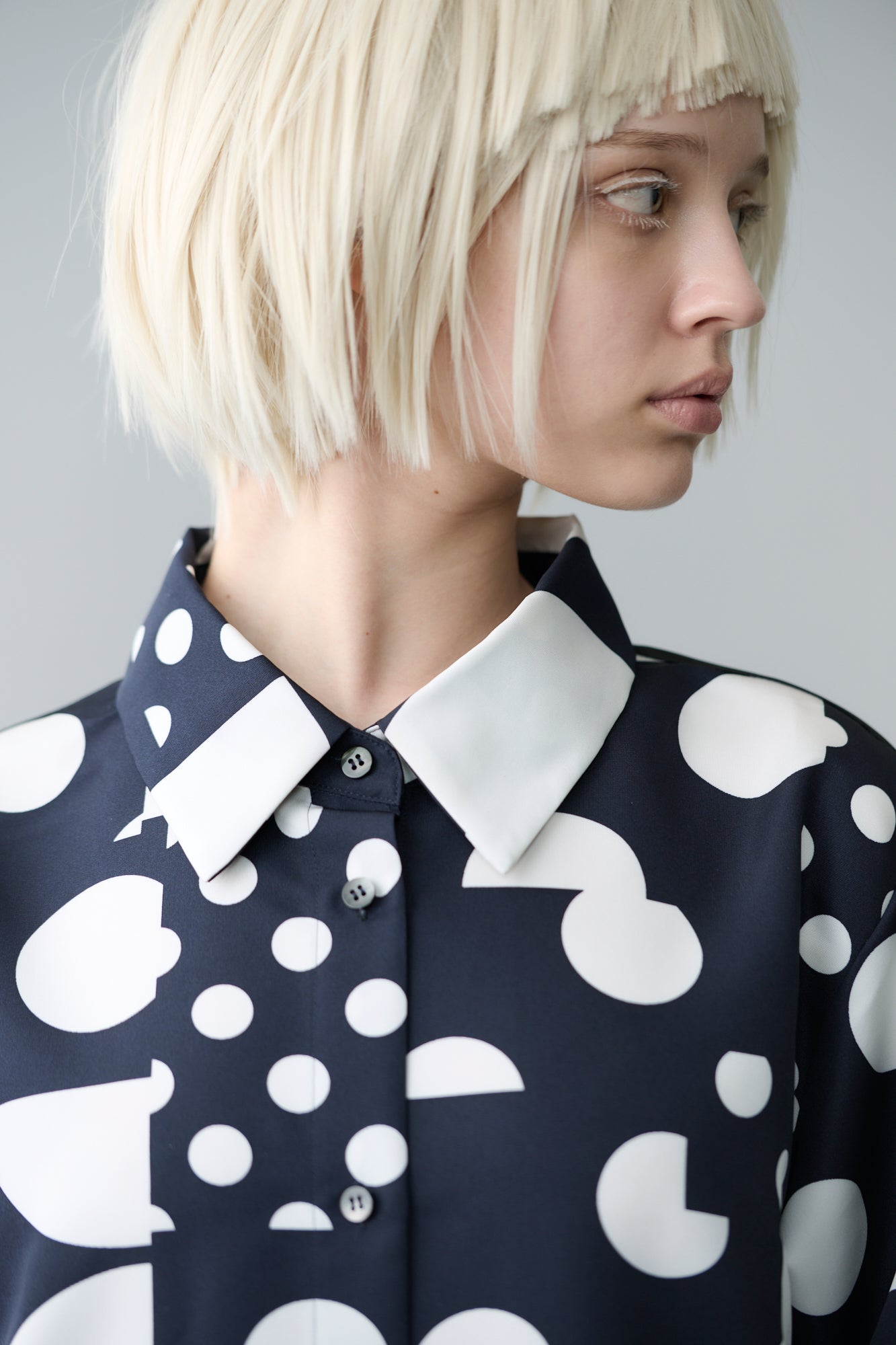 Geometric dot shirt dress