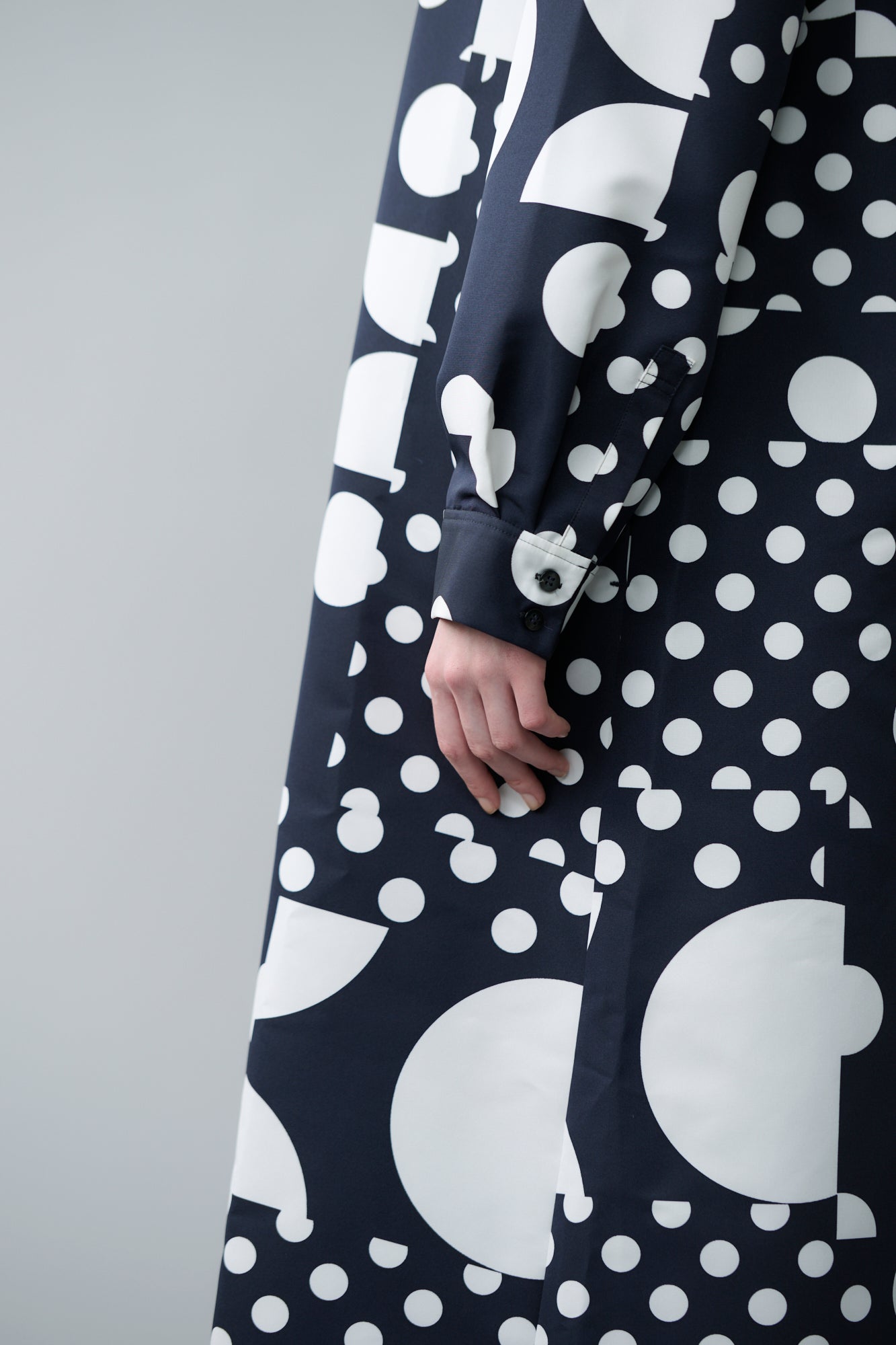 Geometric dot shirt dress