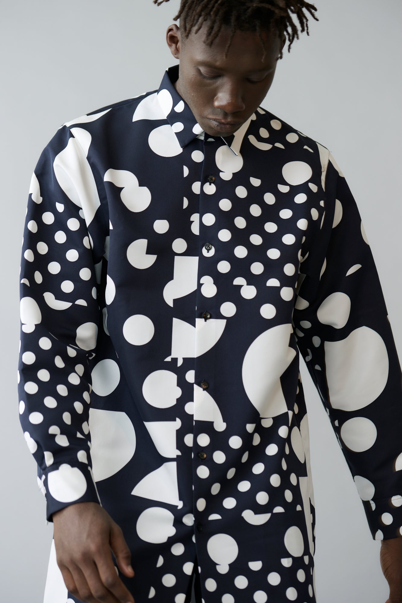 Geometric dot long shirt