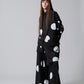 φ5inch dot Print Half Jacket BLACK
