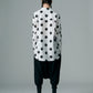 φ2inch dot Print Double Cuff Rough Shirt WHITE