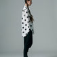 φ2inch dot Print Double Cuff Rough Shirt WHITE